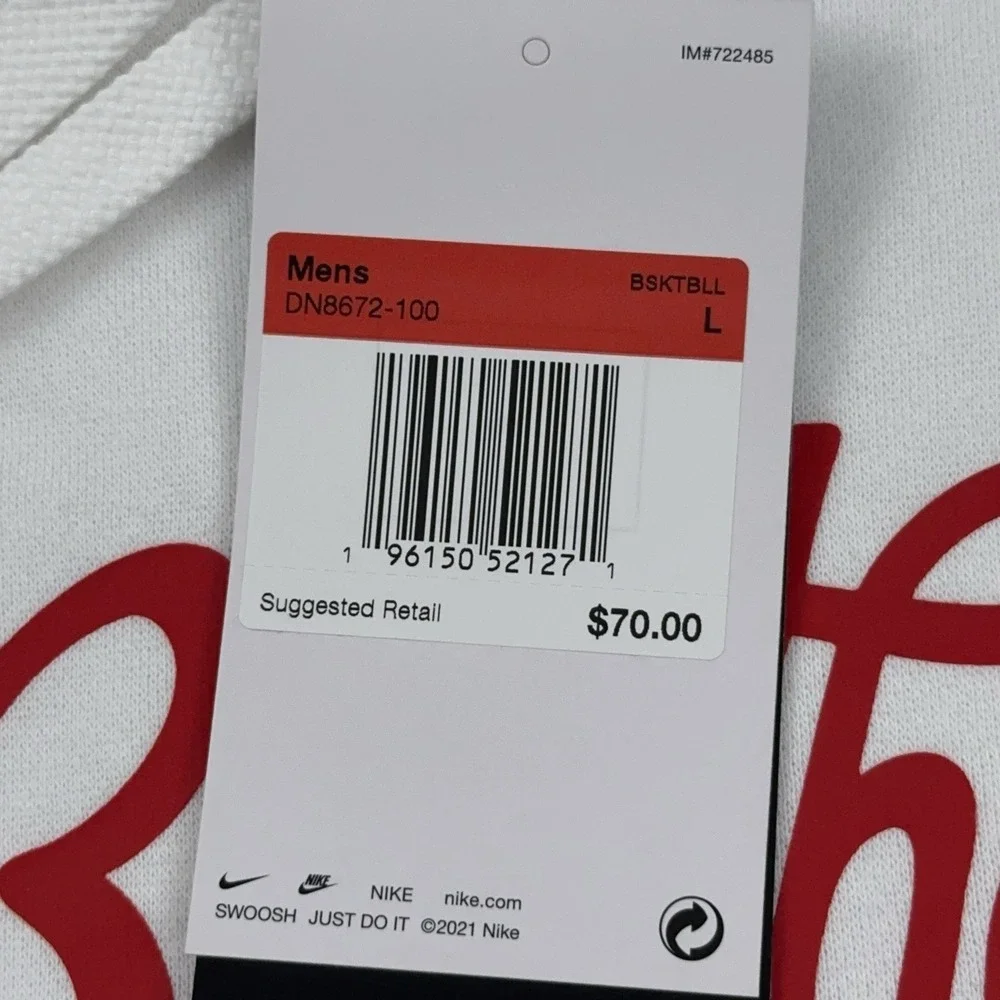 NEW Nike NBA Philadelphia 76ers Hoodie Mens Large White 